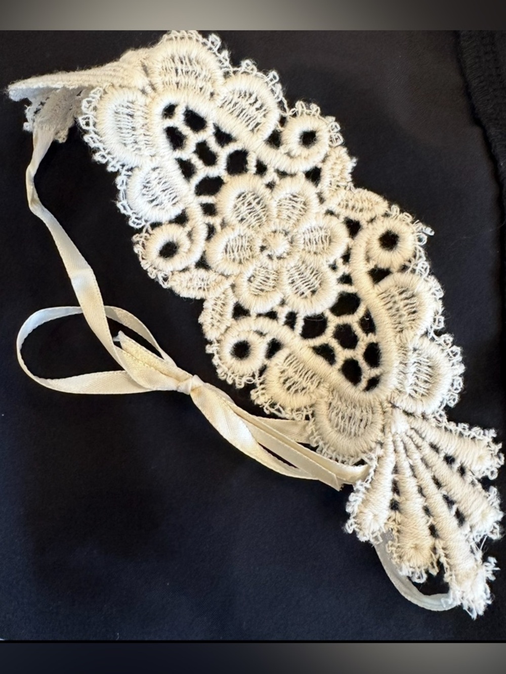 Ivory  Lace Tie Headband